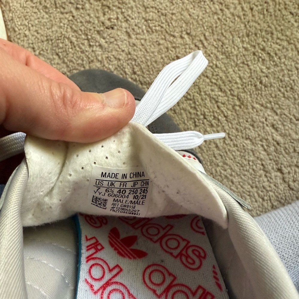 Adidas Mens White and Red Sneakers